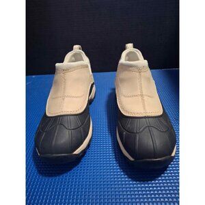 Women's Black and Cream Slip-On Shoes